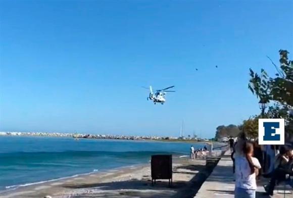 Βίντεο με ελικόπτερο του λιμενικού να πετάει χαμηλά στον Πλαταμώνα - Τραυματίστηκε 42χρονη γυναίκα