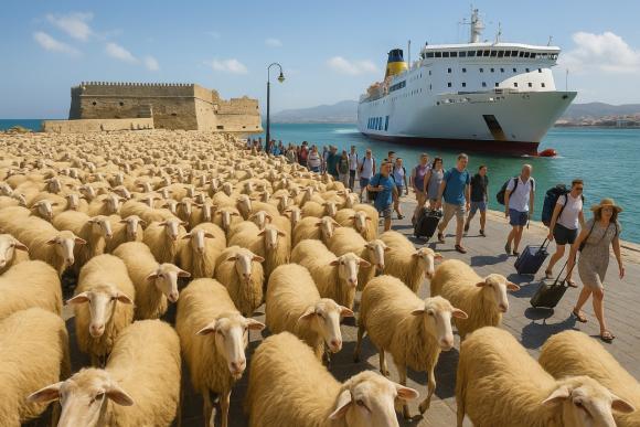 ΦΩΤΟ | Πώς θα ήταν η Κρήτη αν είχε πάνω της 8.000.000 πρόβατα;